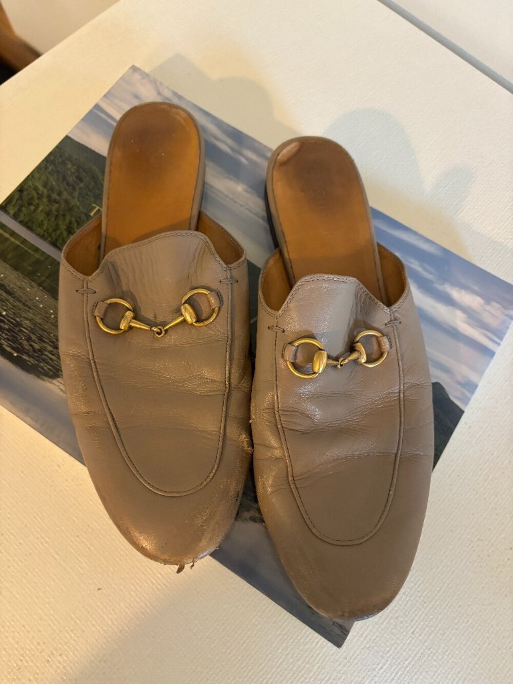 Gucci Leather Slip On Mules